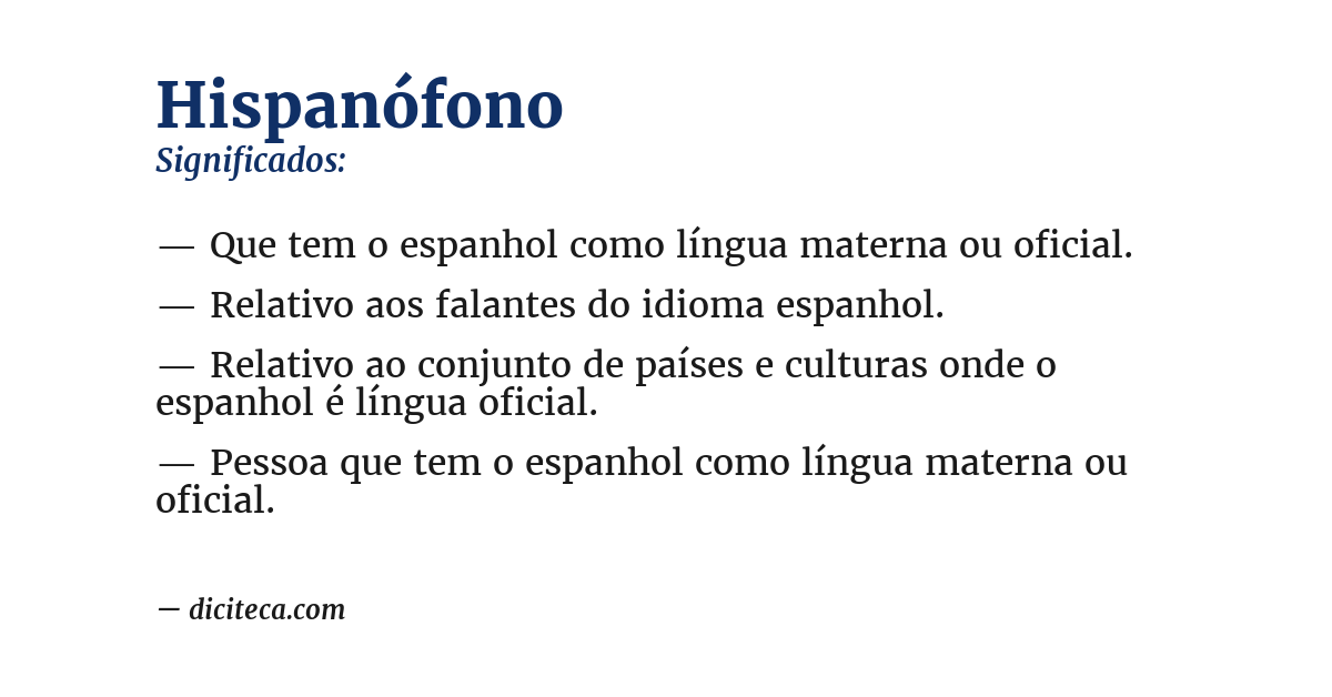 Significado de hispanófono