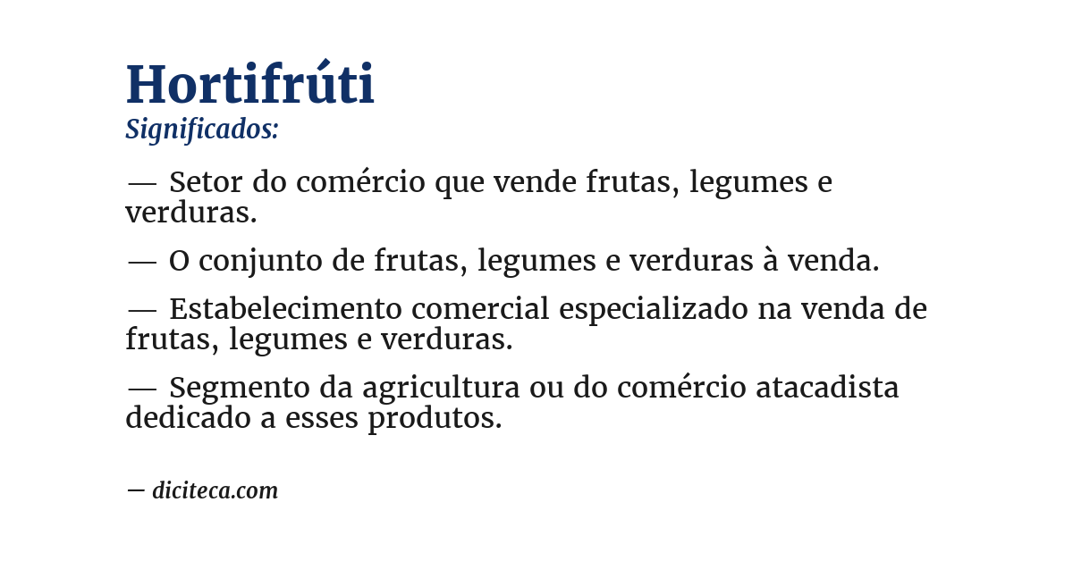 Significado de hortifrúti