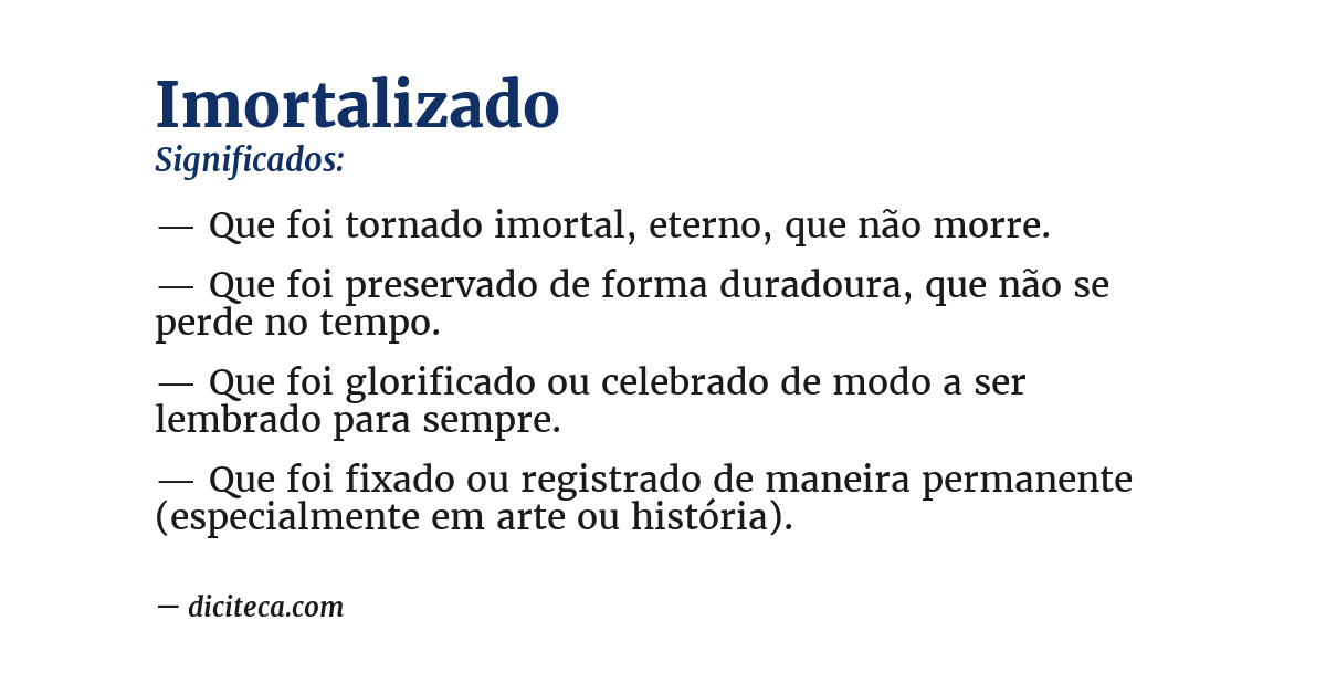 Significado de imortalizado