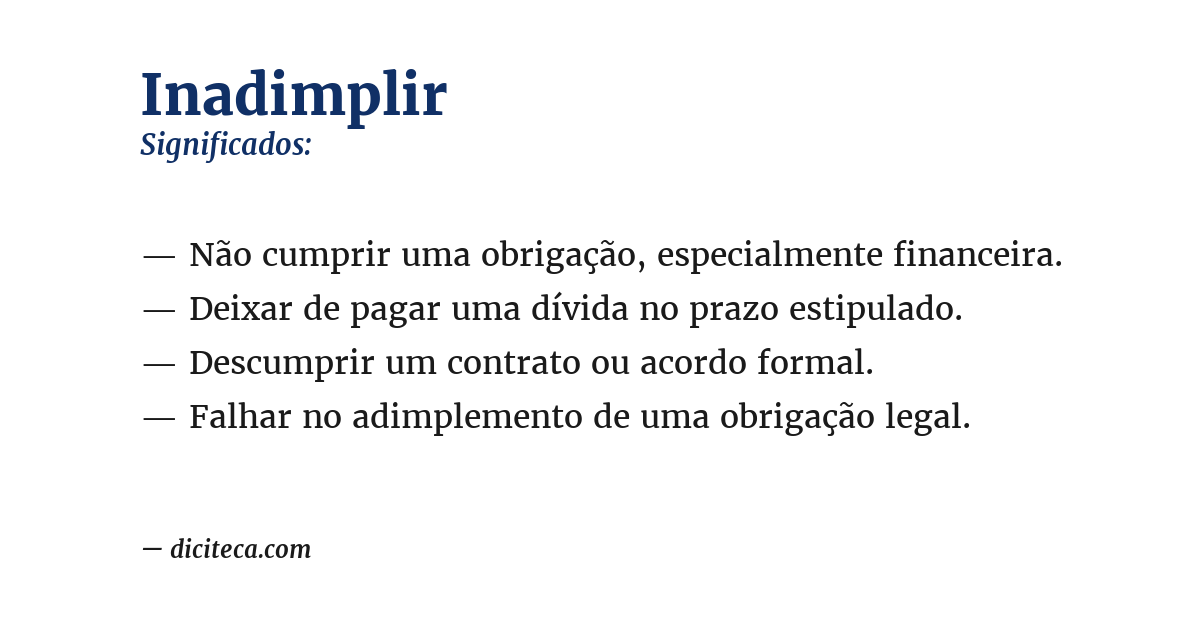 Significado de inadimplir