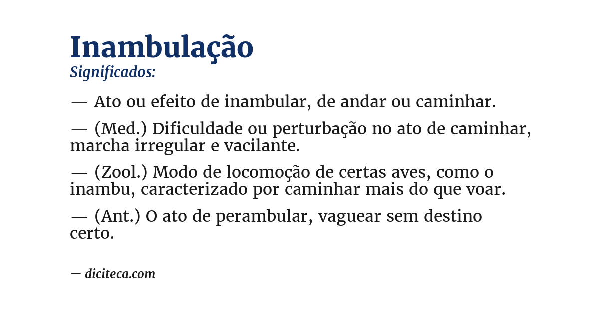Significado de inambulação