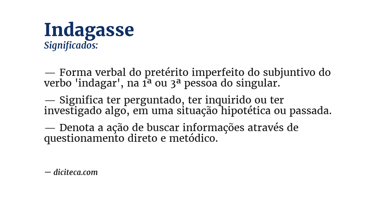 Significado de indagasse