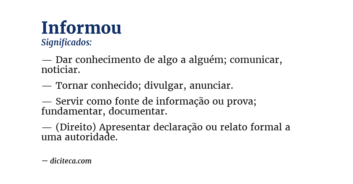 Significado de informou