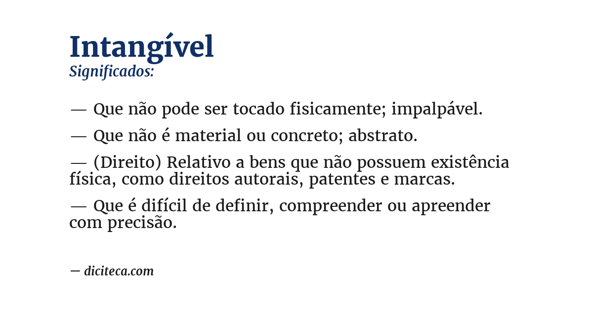 Significado de intangível