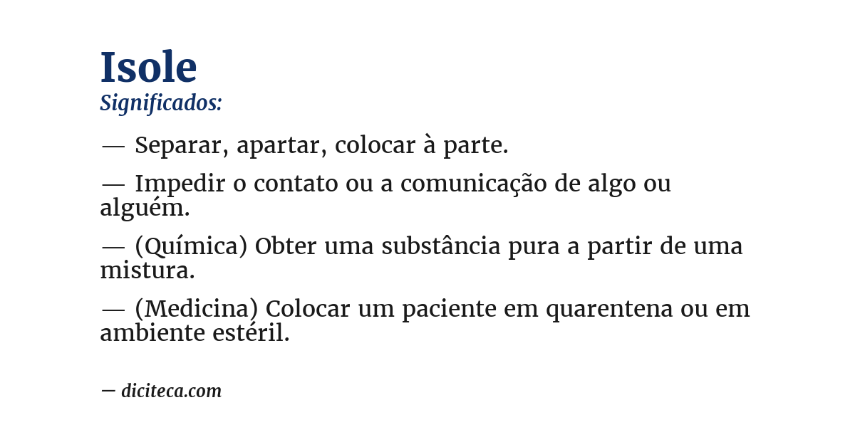 Significado de isole