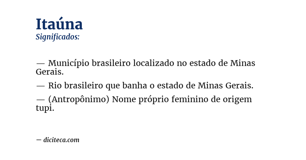 Significado de itaúna