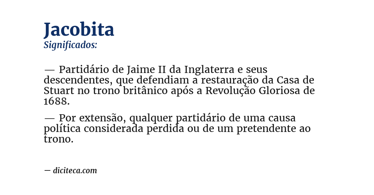 Significado de jacobita