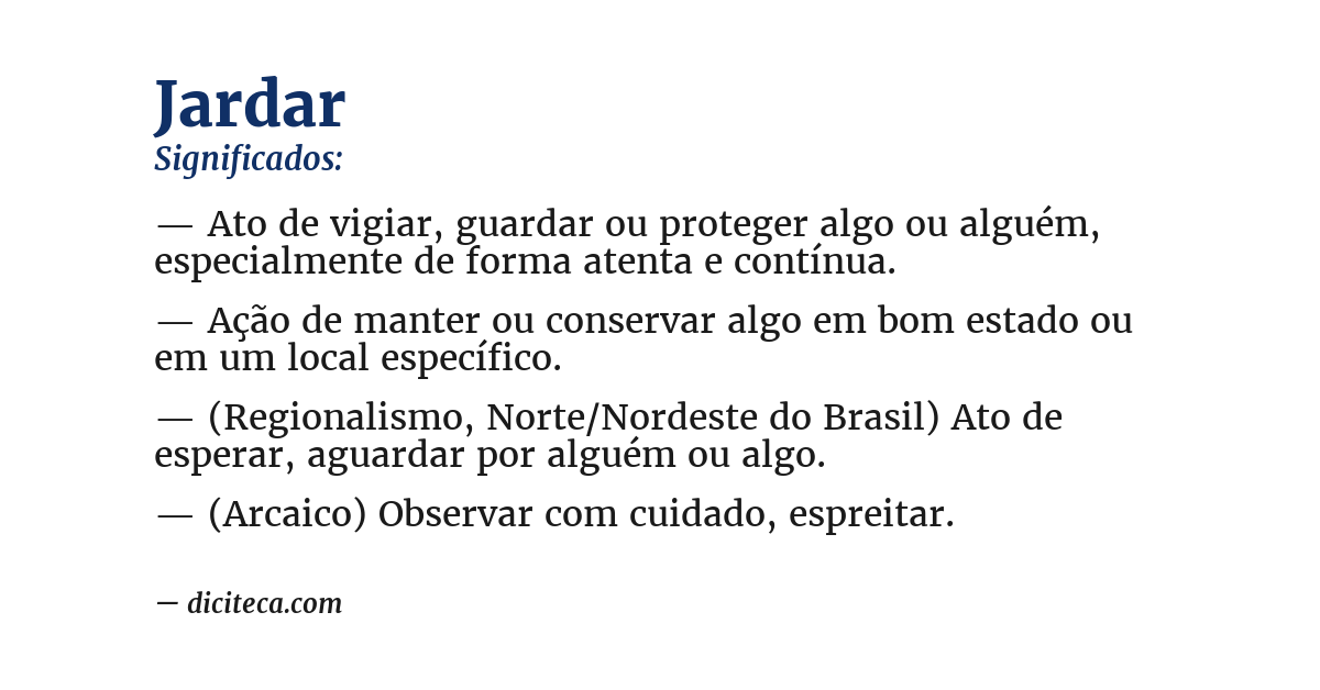 Significado de jardar