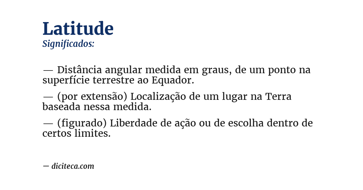 Significado de latitude