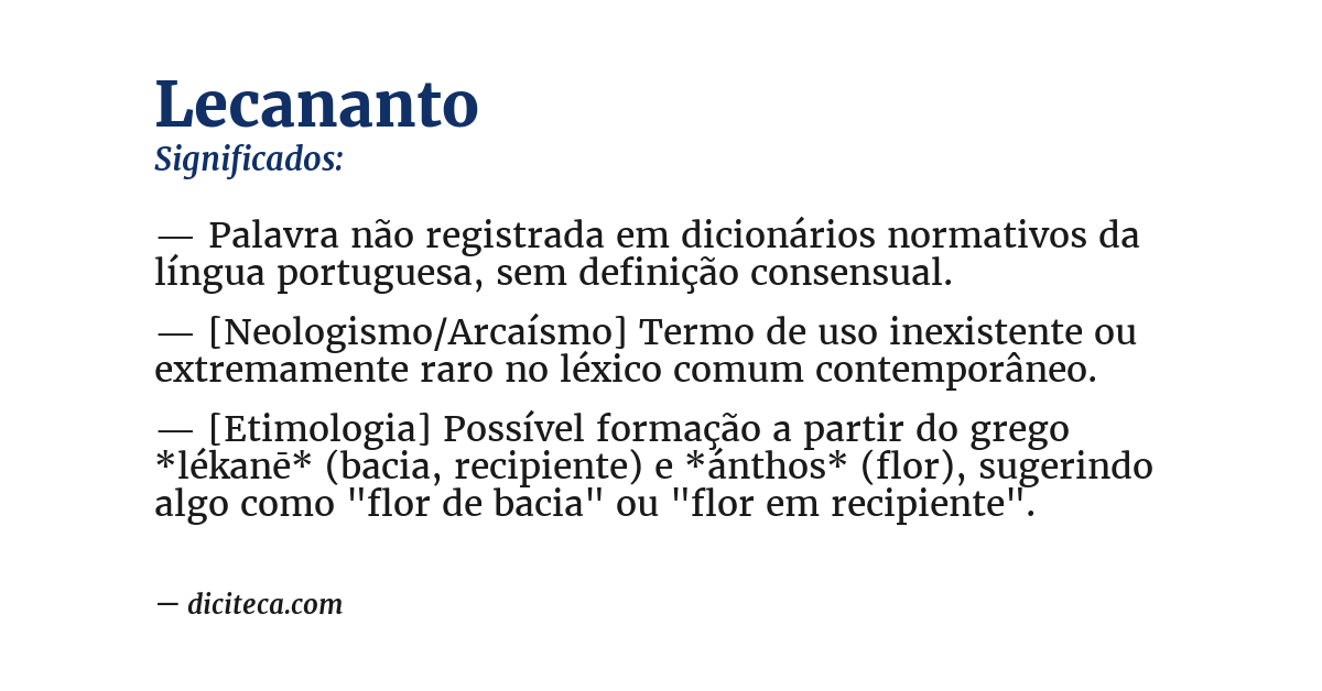 Significado de lecananto
