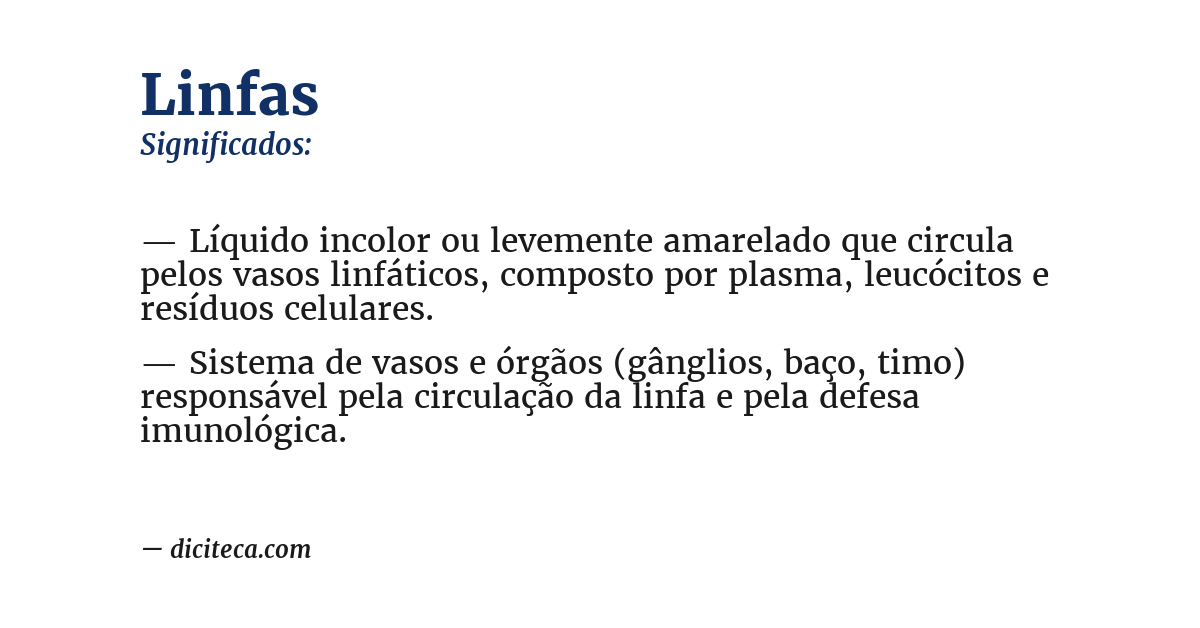 Significado de linfas