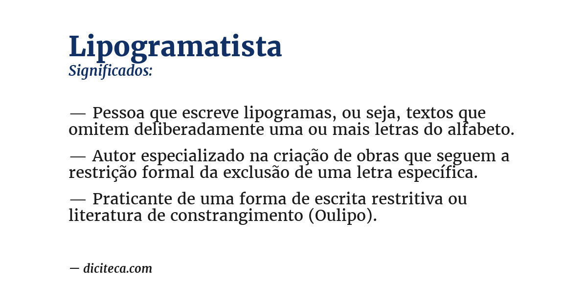 Significado de lipogramatista