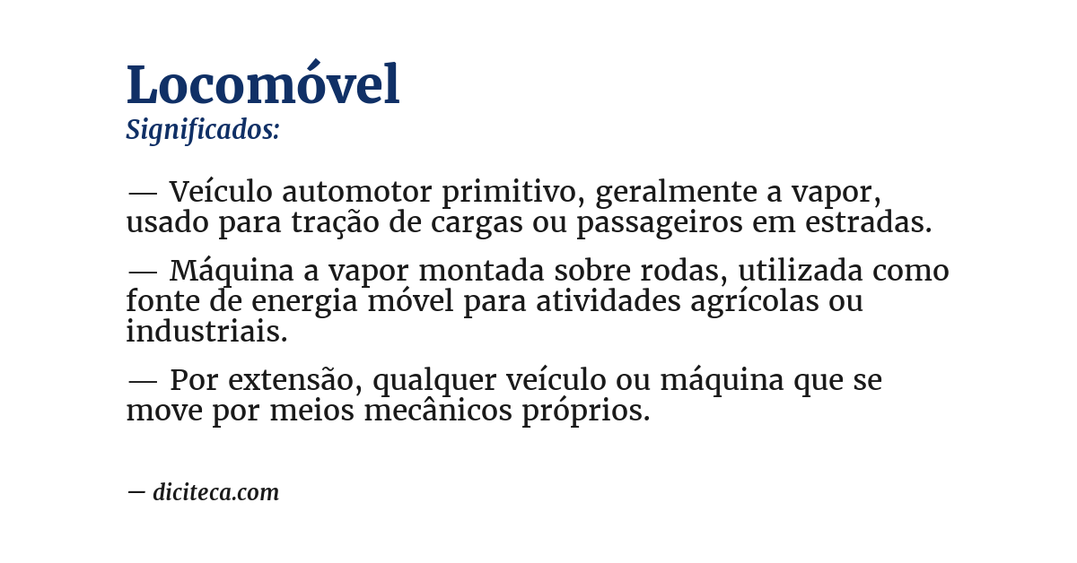 Significado de locomóvel