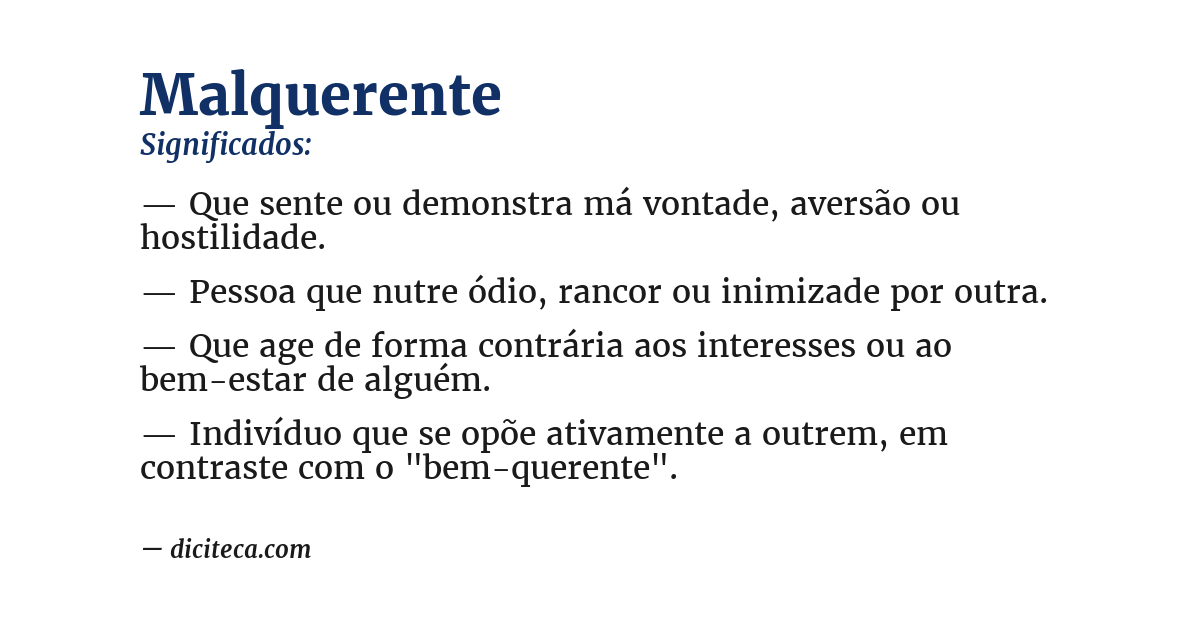 Significado de malquerente