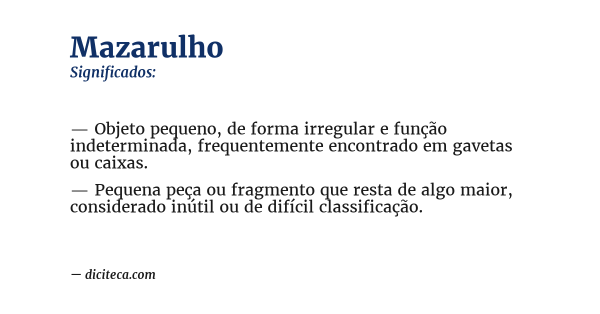 Significado de mazarulho