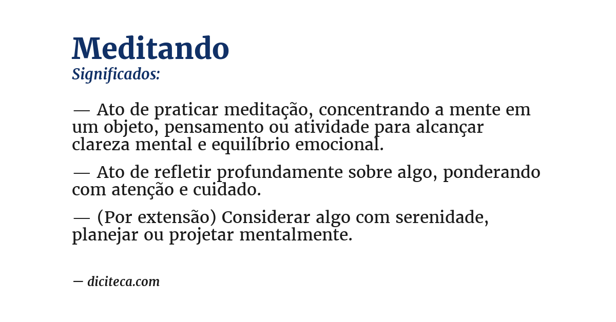 Significado de meditando