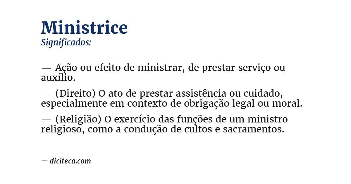 Significado de ministrice
