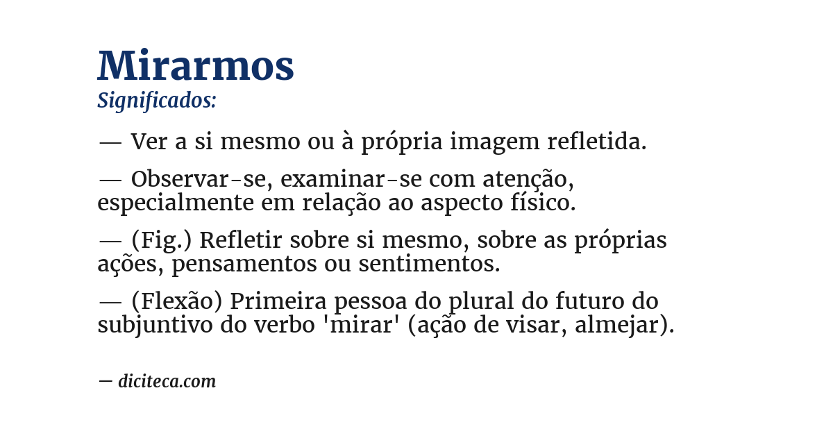 Significado de mirarmos