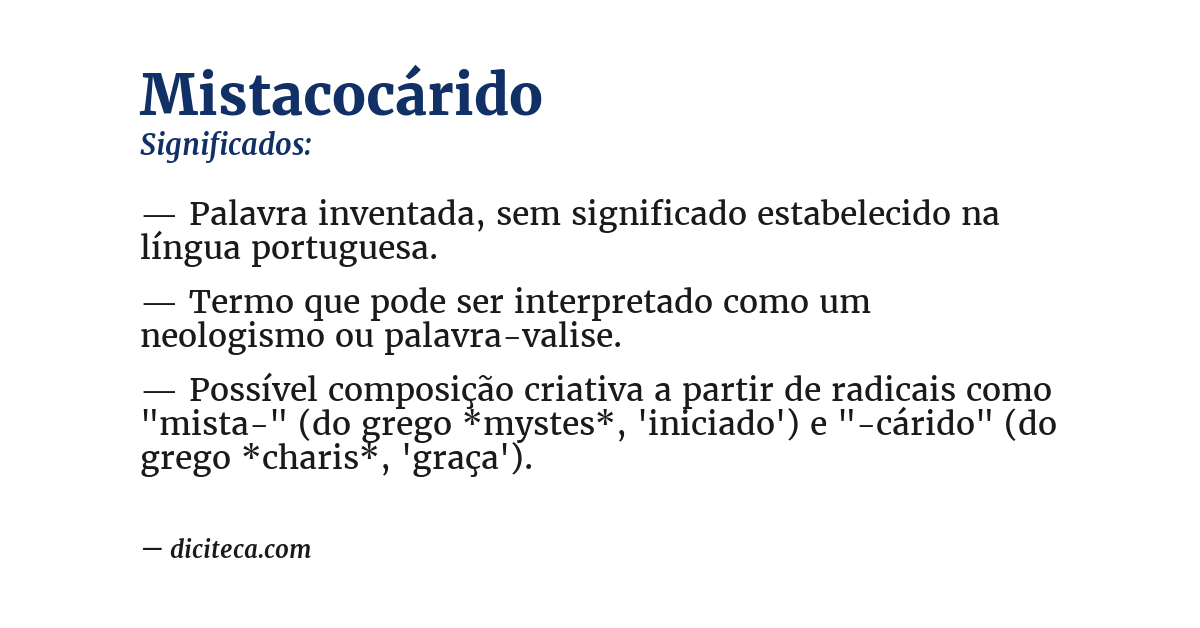 Significado de mistacocárido