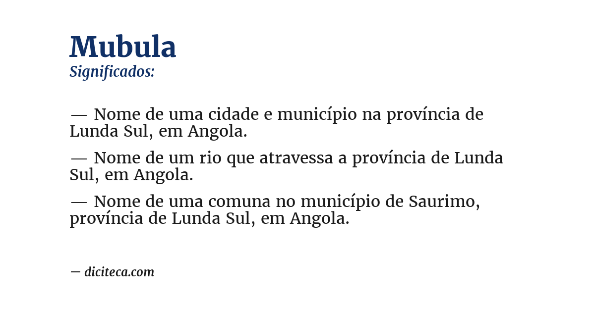 Significado de mubula