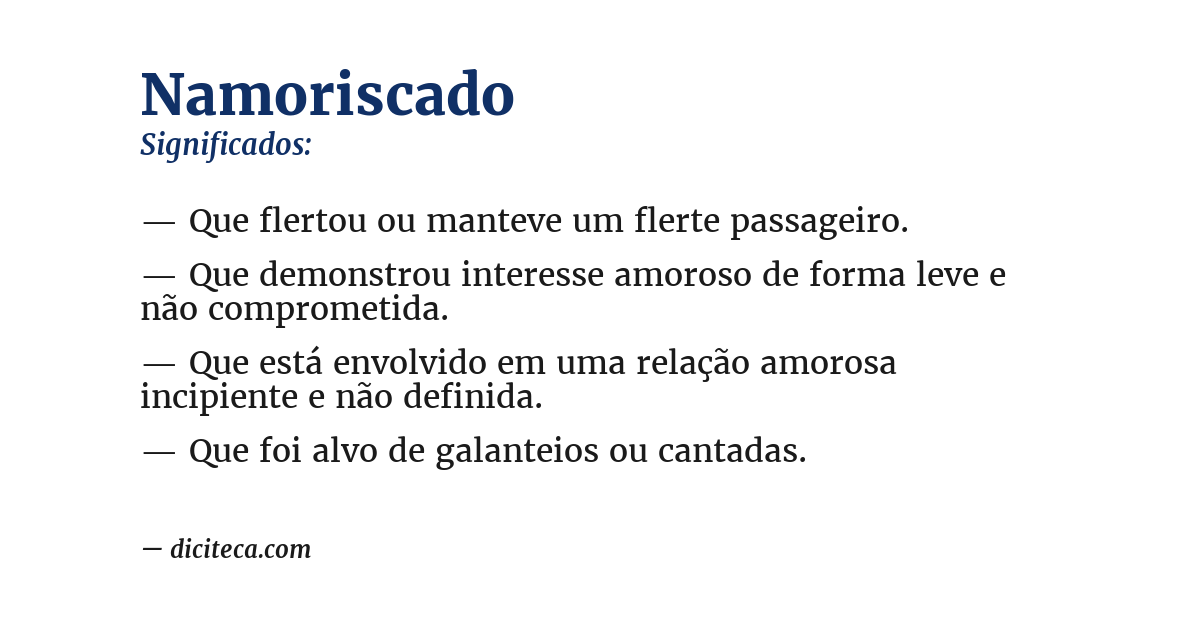 Significado de namoriscado
