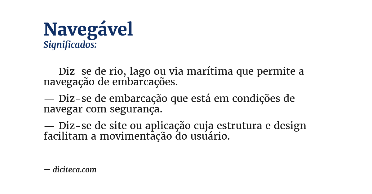 Significado de navegável