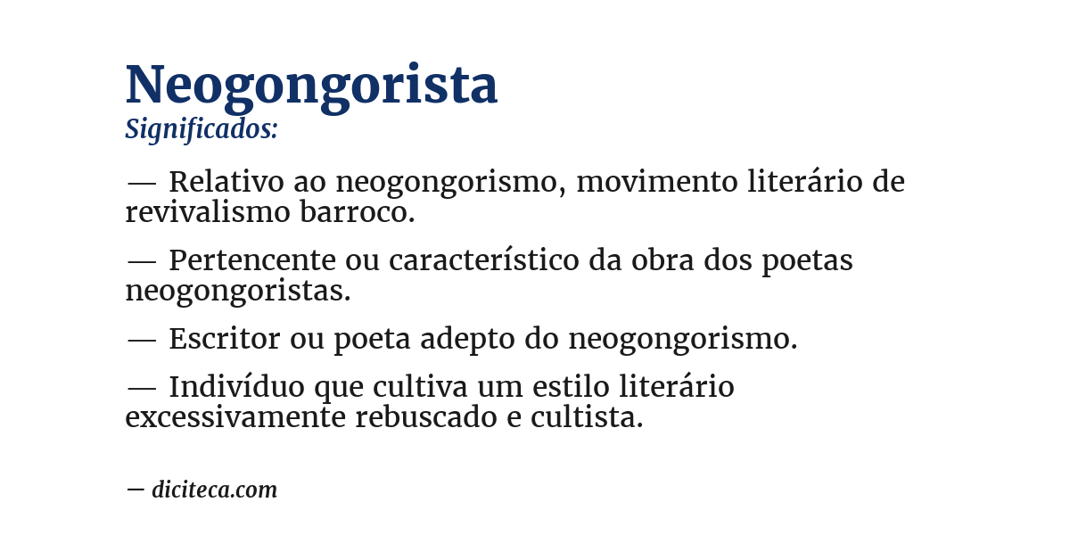 Significado de neogongorista