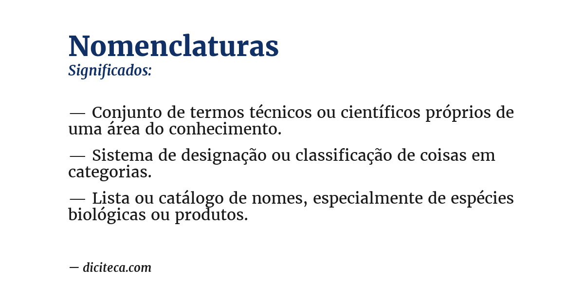 Significado de nomenclaturas