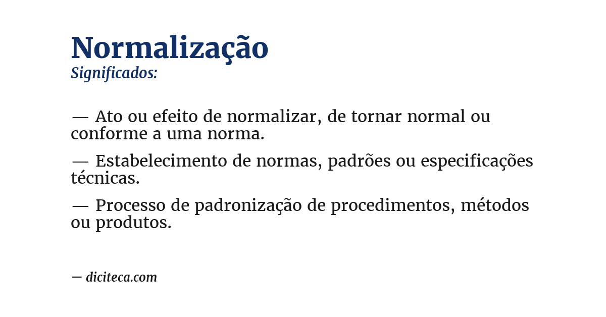 Significado de normalização