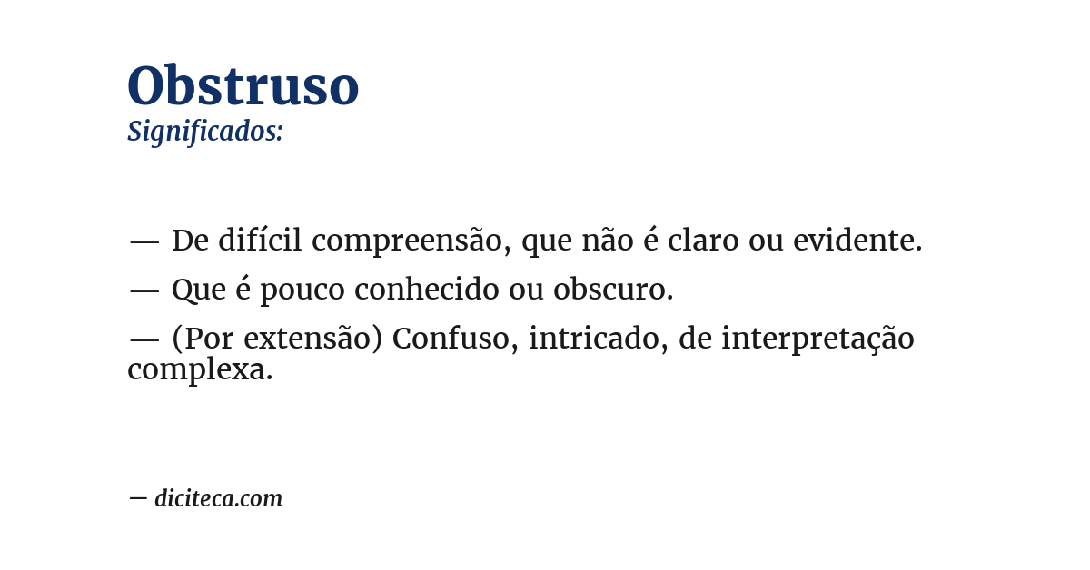 Significado de obstruso