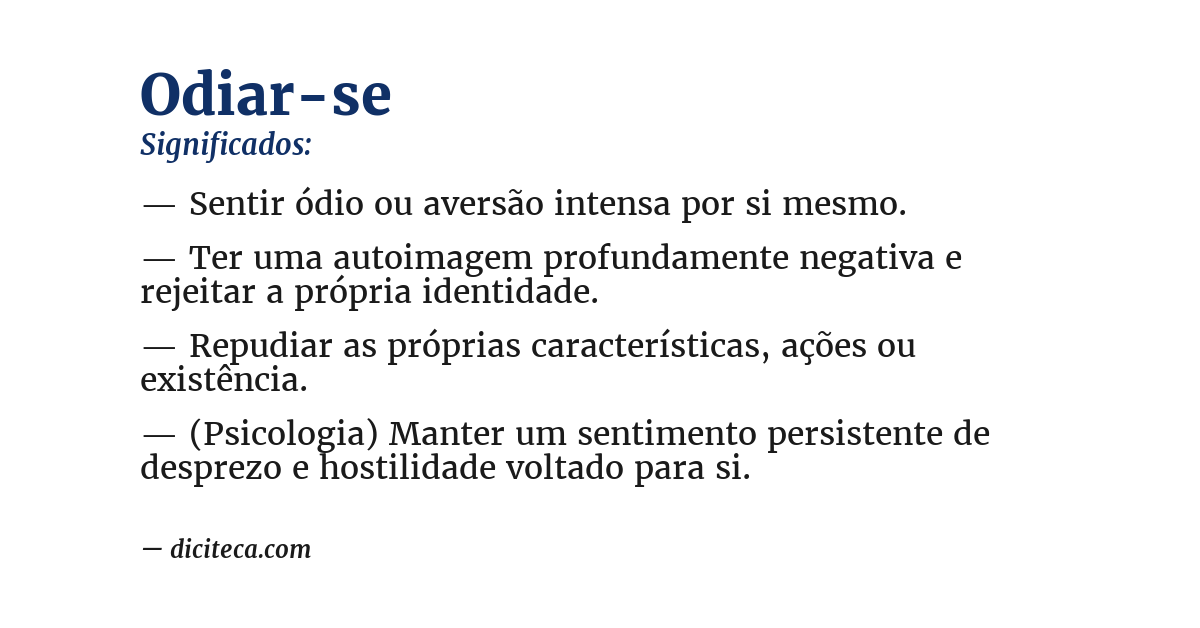 Significado de odiar-se