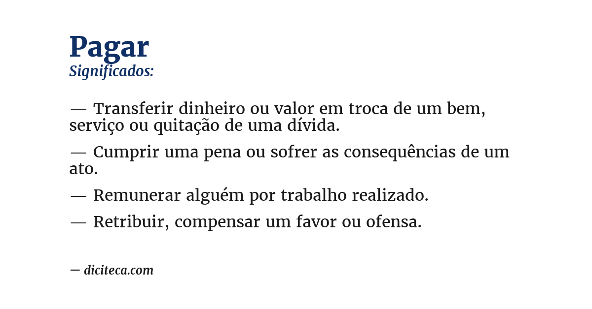 Significado de pagar