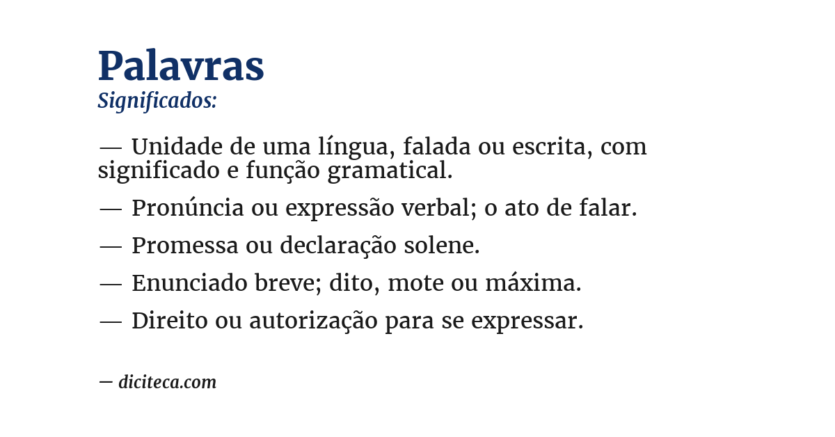 Significado de palavras