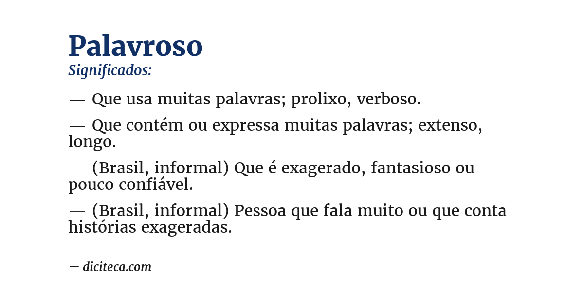 Significado de palavroso