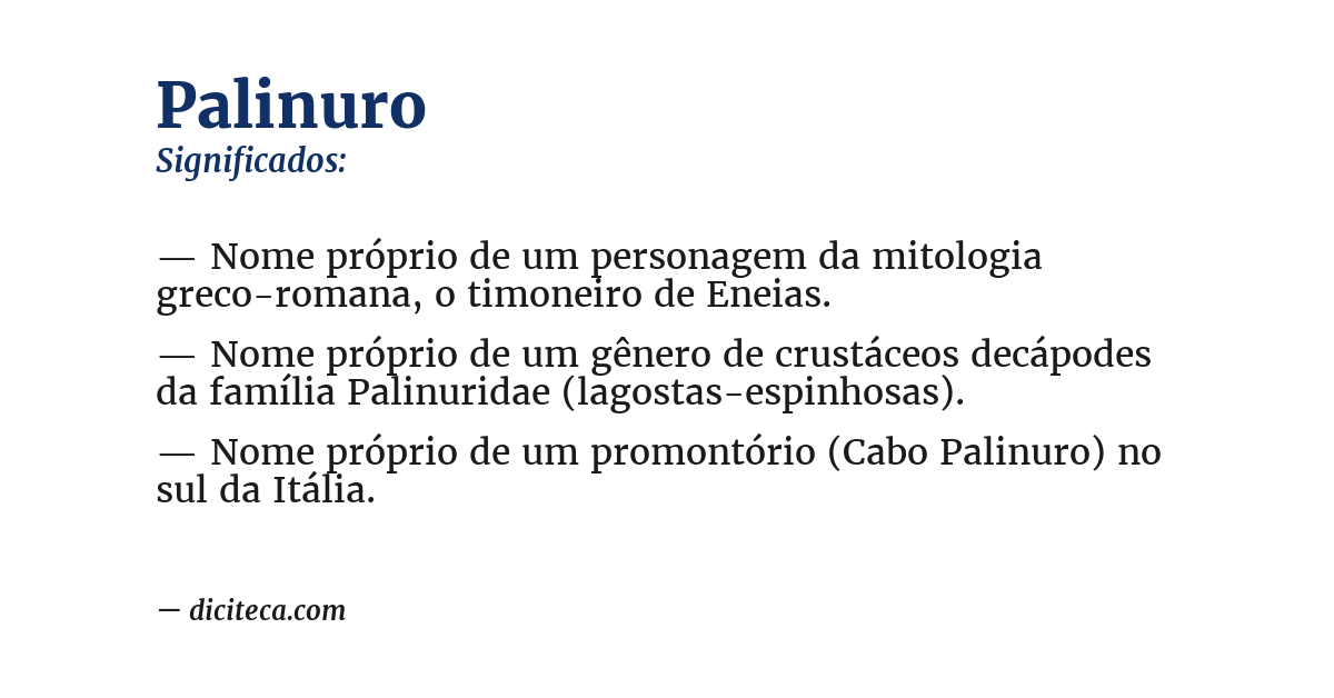 Significado de palinuro