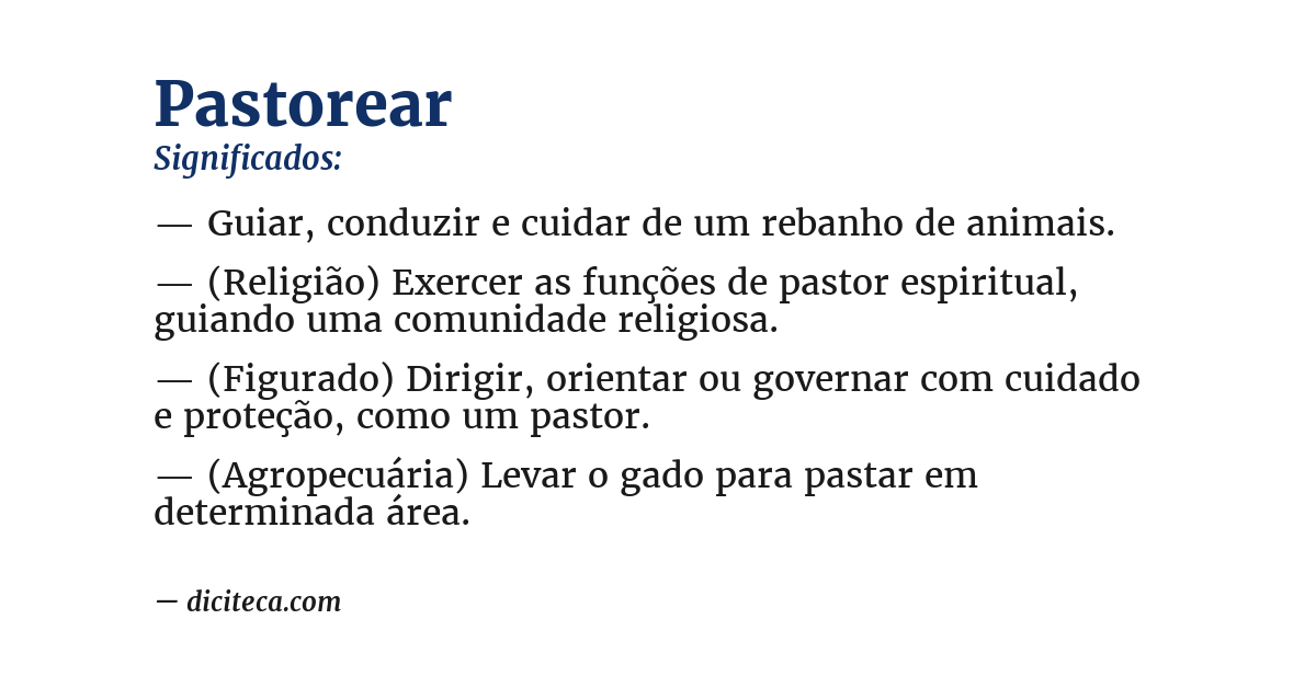Significado de pastorear