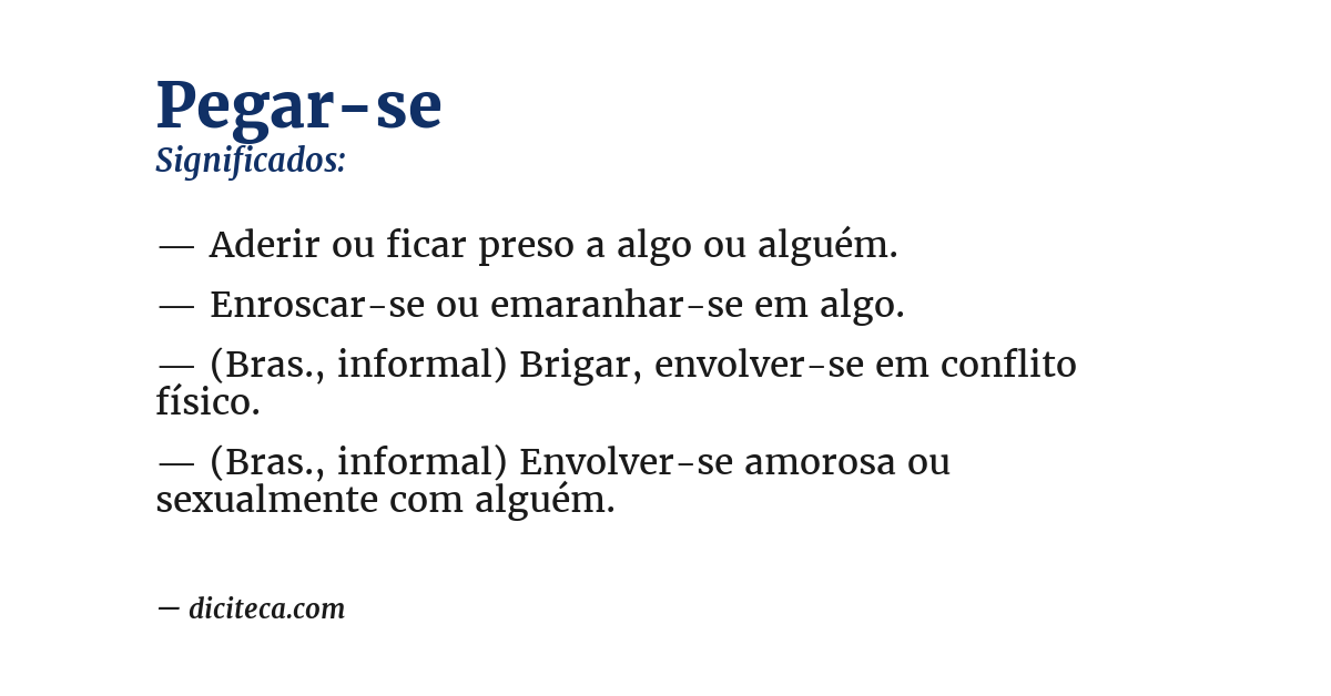 Significado de pegar-se