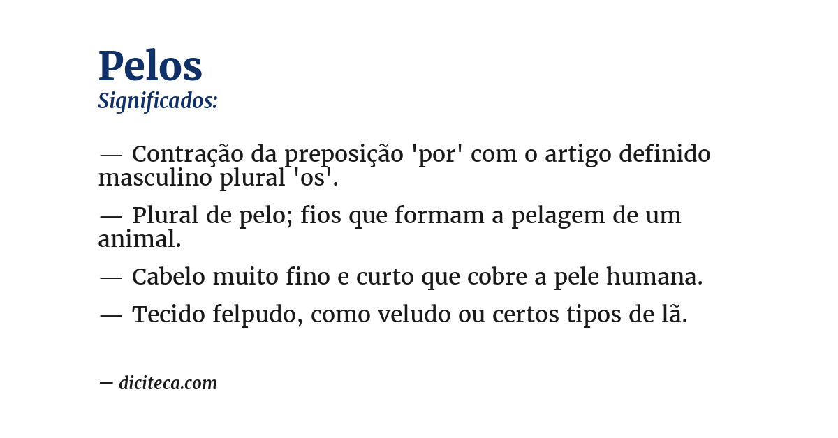 Significado de pelos