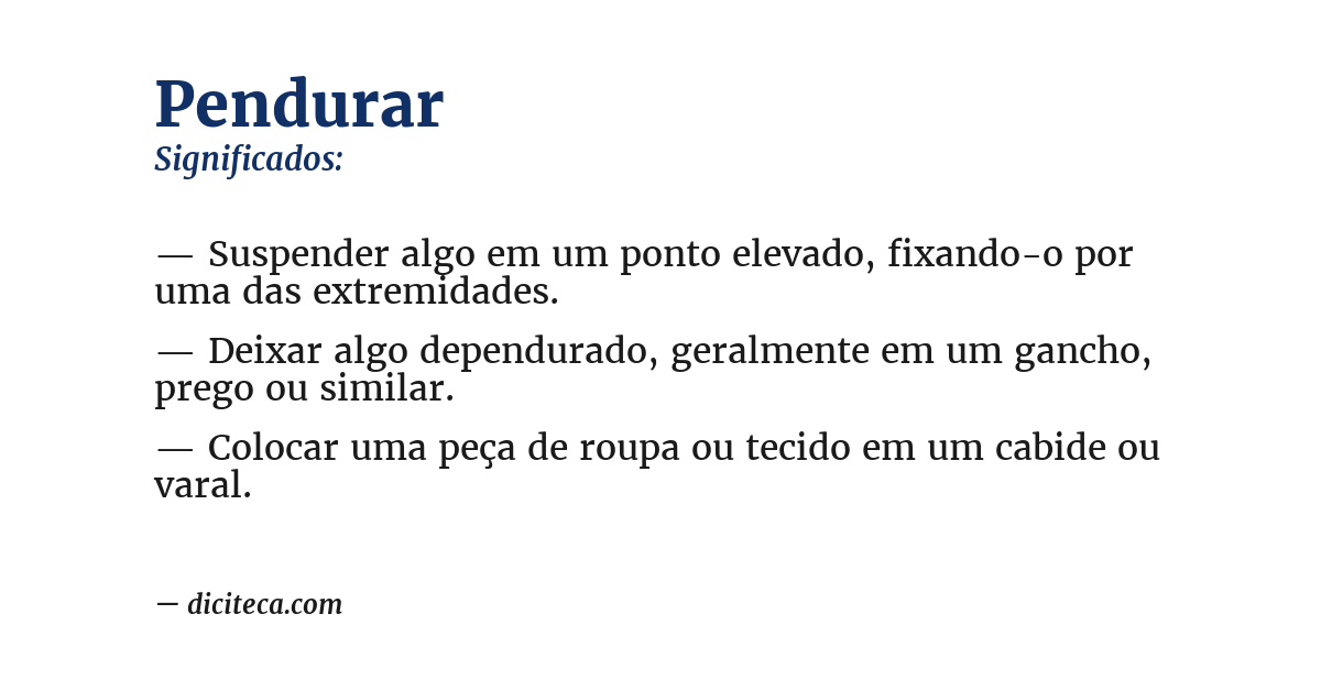 Significado de pendurar