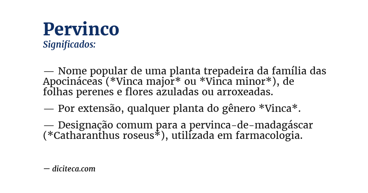 Significado de pervinco