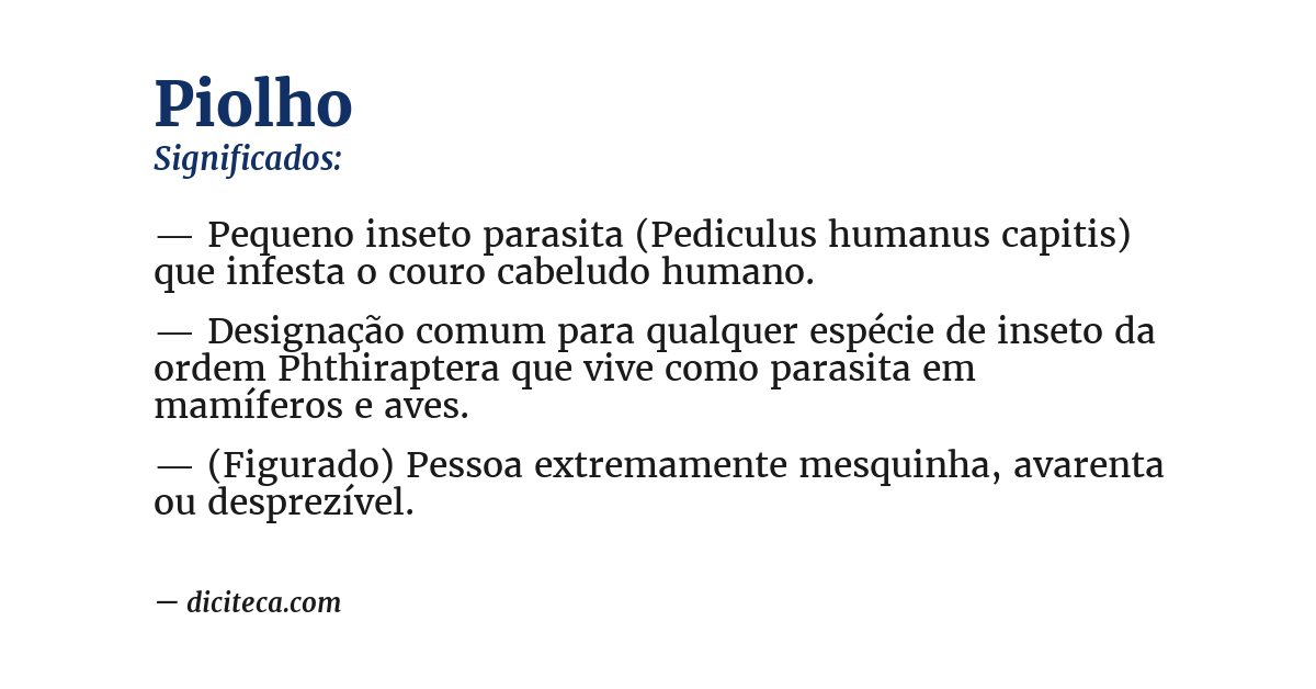 Significado de piolho