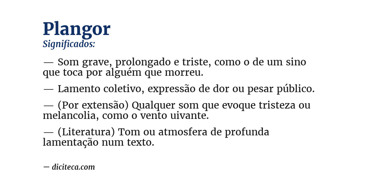 Significado de plangor