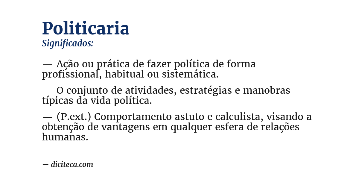 Significado de politicaria