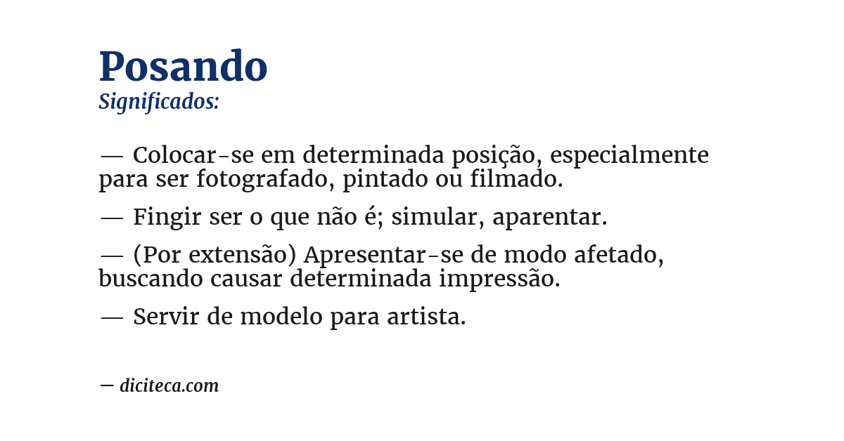 Significado de posando
