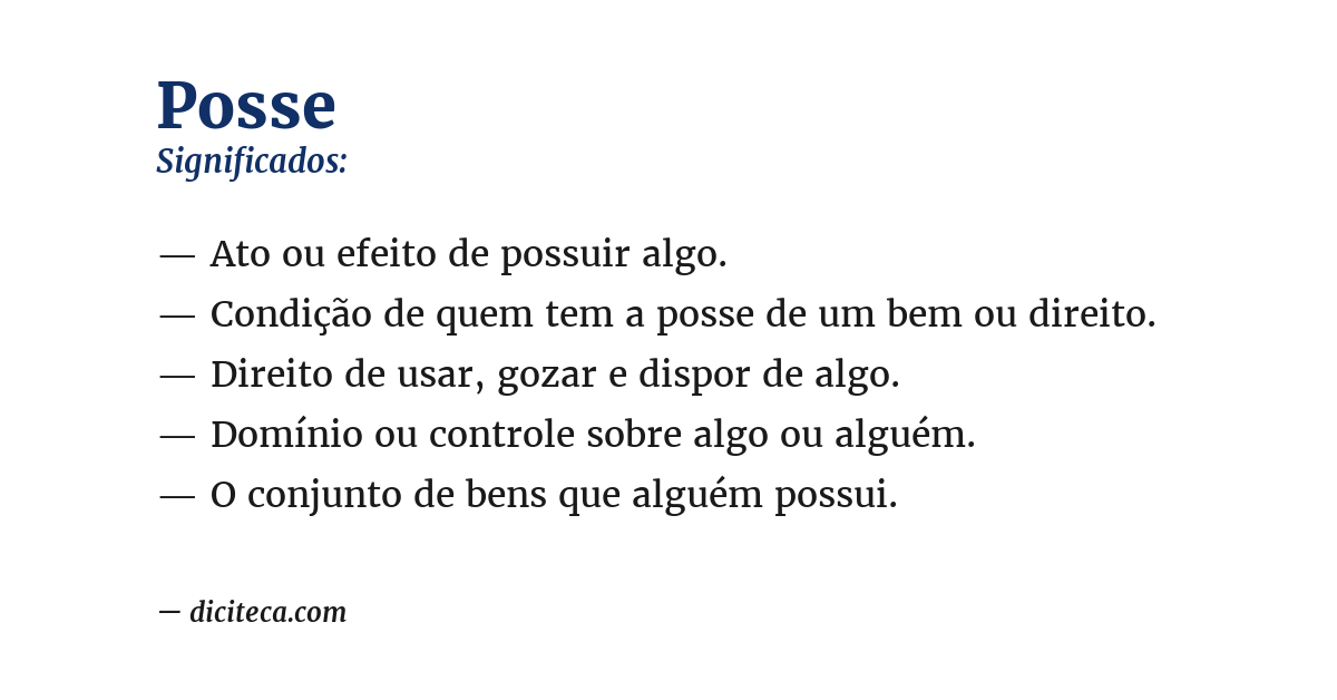 Significado de posse