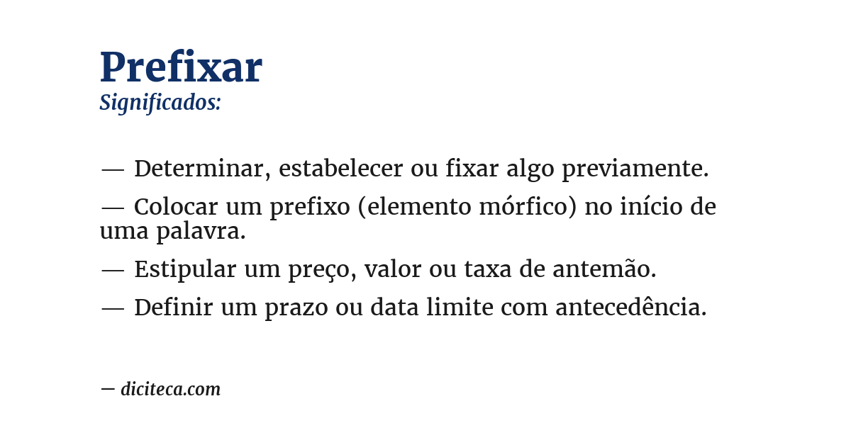 Significado de prefixar