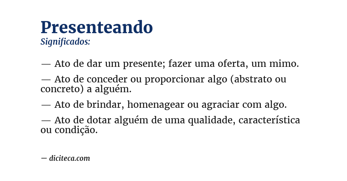 Significado de presenteando