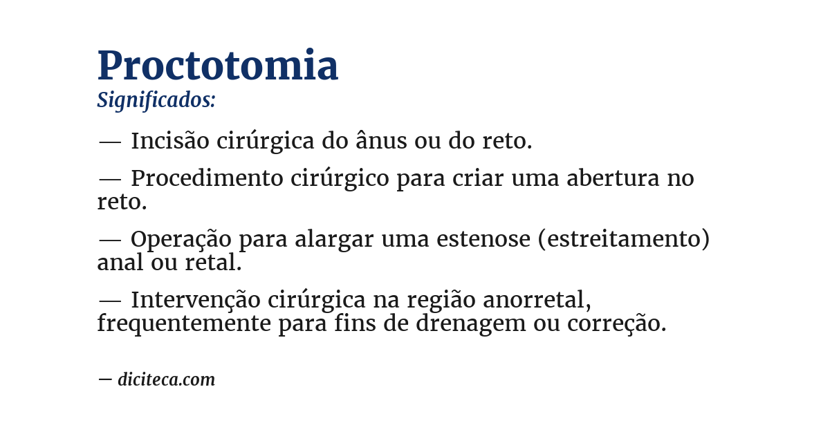 Significado de proctotomia