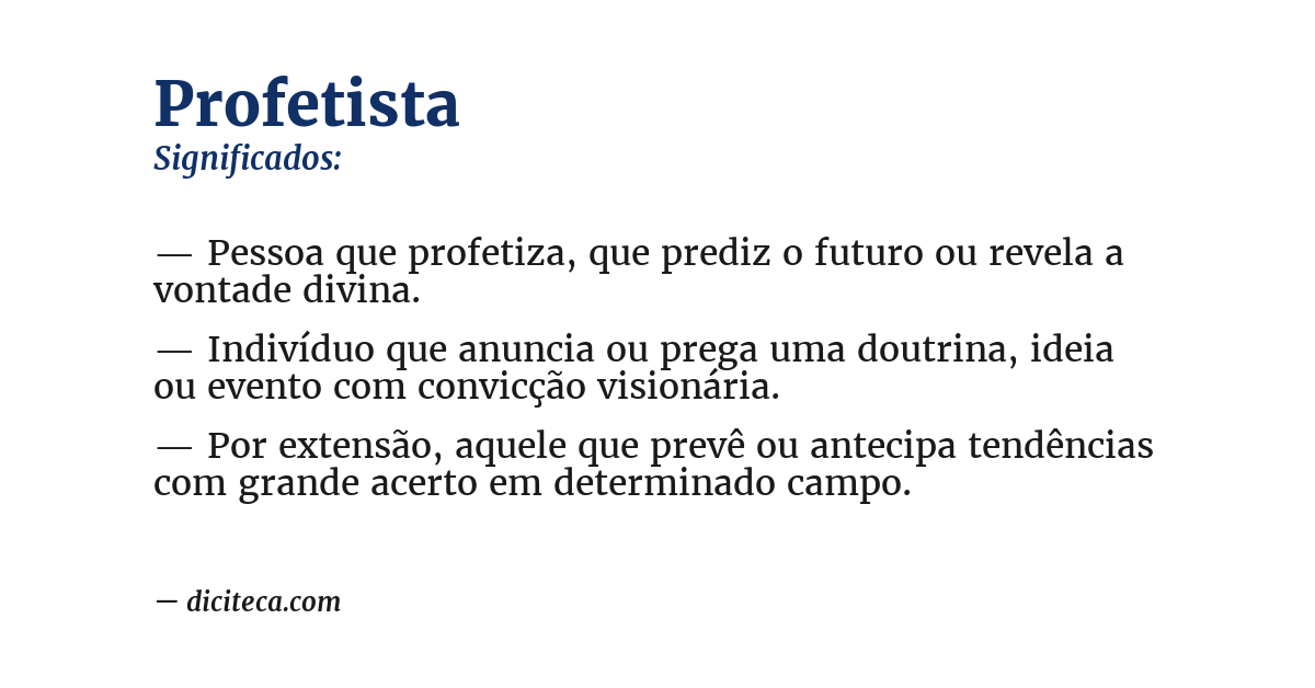 Significado de profetista