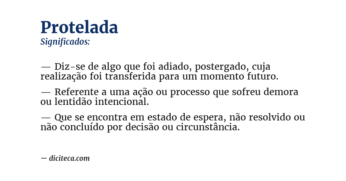 Significado de protelada